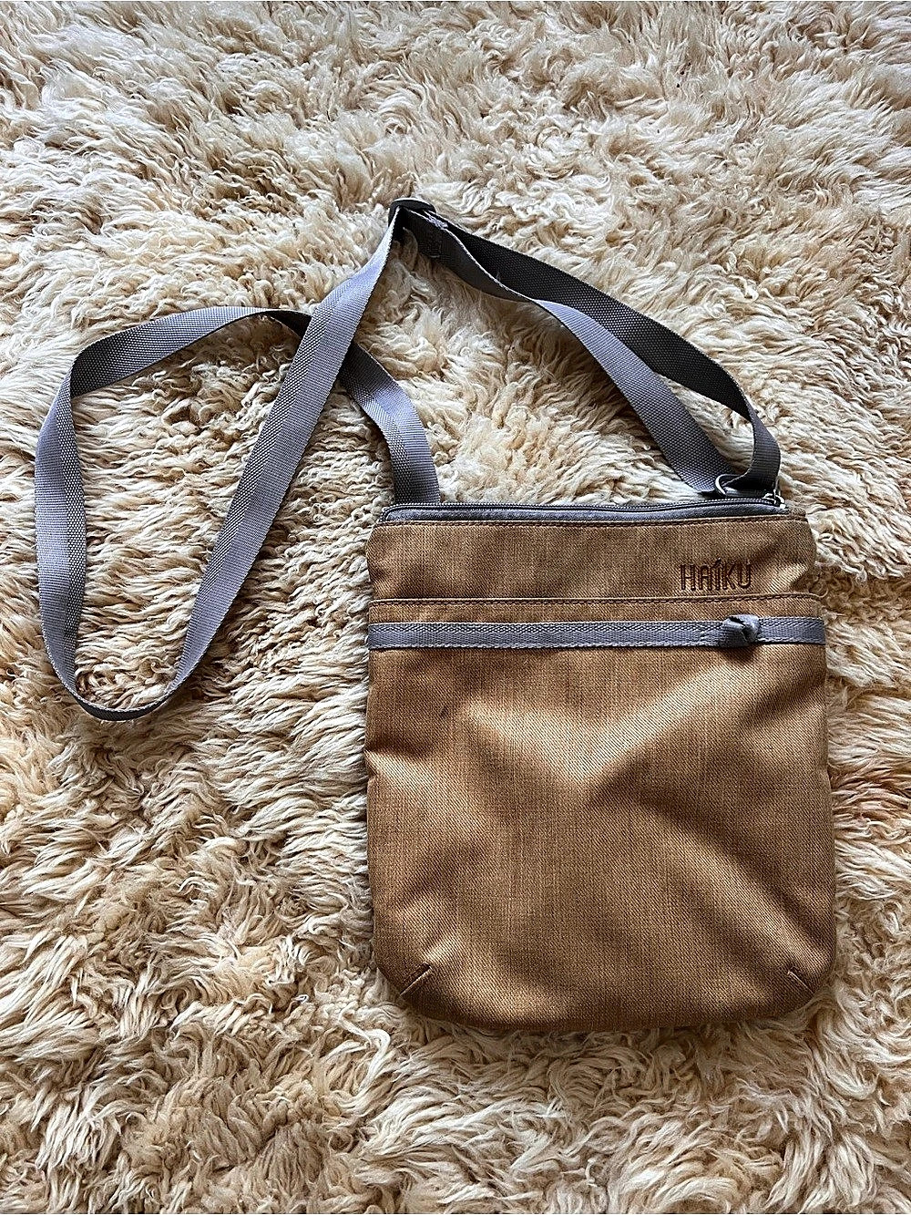 Haiku crossbody bag golden yellow travel purse